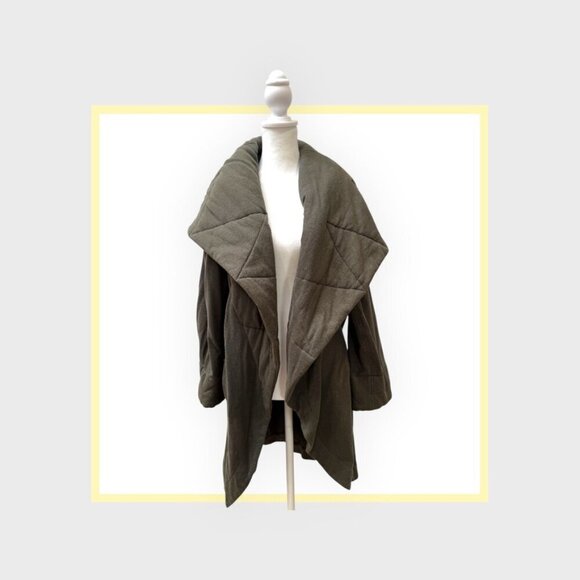 Anthropologie Quilted Jacket in Army Green - Picture 1 of 3